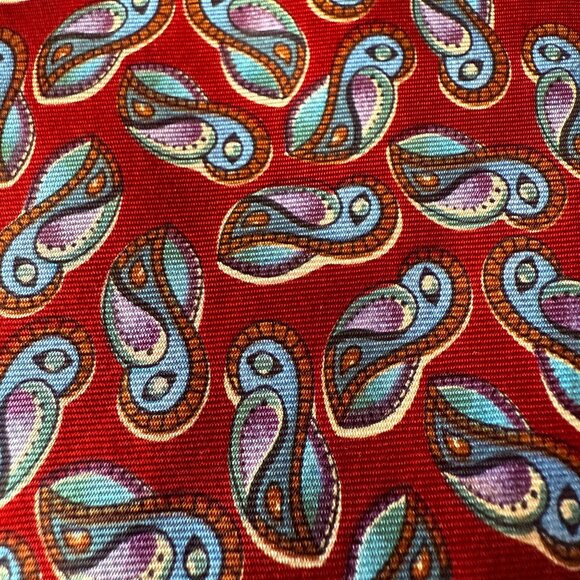 Vintage Christian Dior Monsieur Red Paisley All Silk Tie Made In USA 3.5 x 58 - Picture 7 of 12